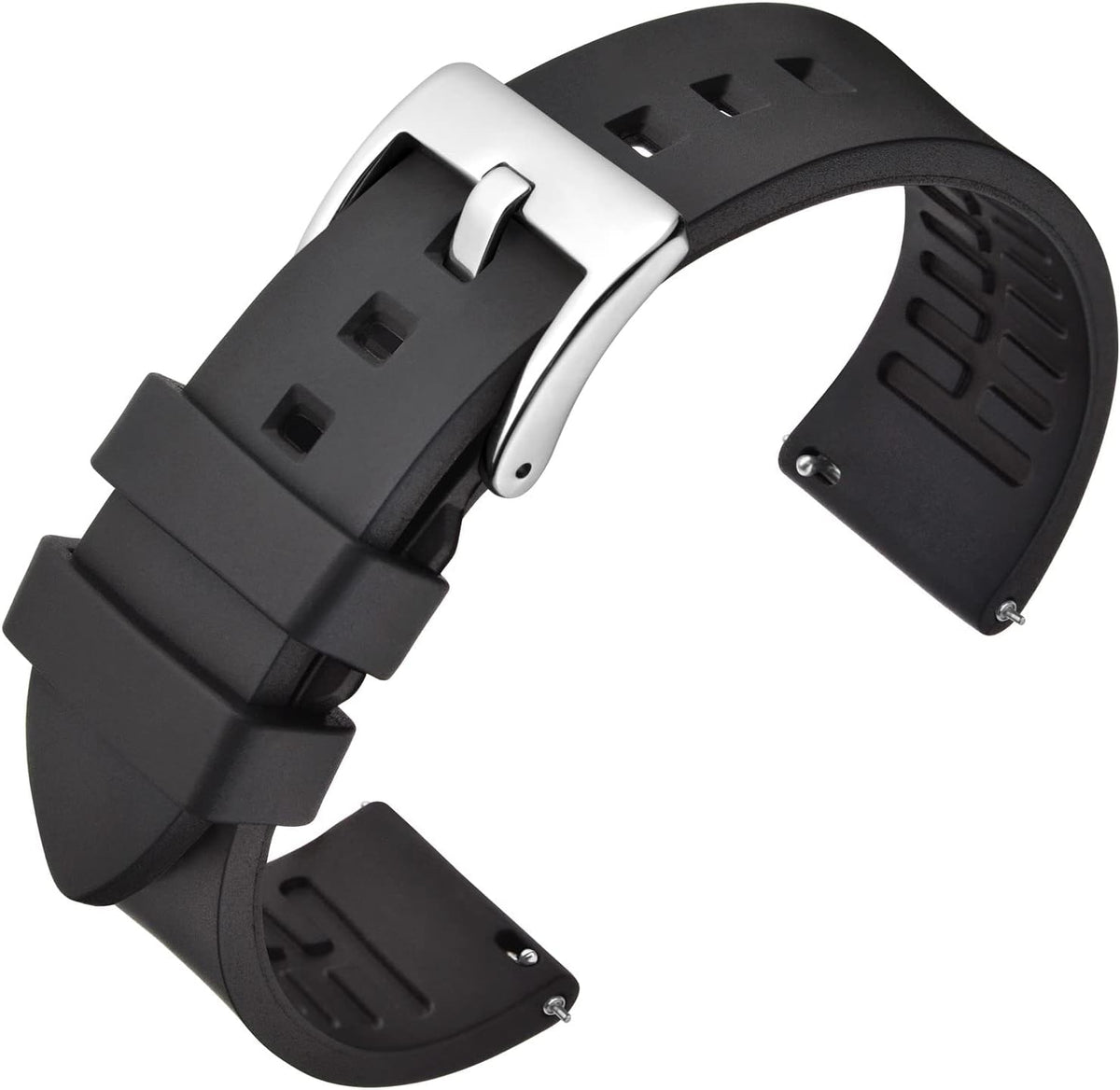 Fluoro Rubber Watch Band, 0.7 inches (18 mm), 0.7 inches (19 mm), 0.8 inches (20 mm), 0.8 inches (21 mm), 0.9 inches (22 mm), 0.9 inches (23 mm), 0.9 inches, Rubber