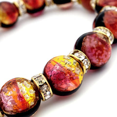 Sparkling Firefly Glass Bracelet, Kerama, Sunset, Orange, Sparkling, Men's, Women's, Okinawa, Souvenir, Power Stone