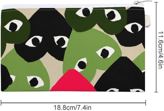 Comme Des GarÇons Play Large Capacity Coin Purse, Convenient to Carry, Canvas Wallet, Small Item, Fashionable, Cute, Popular Product