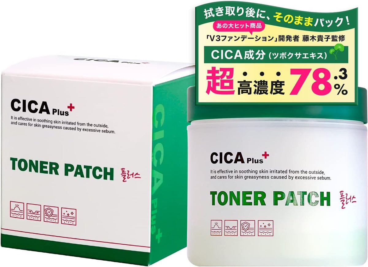 CICAplus Toner Patch Wiping Pad Lotion, Korean Cosmetics, Pore Care, Deer, Ultra Concentrated Formulation, Supervised by Takako Fujiki, Made in Korea