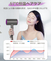 Hair Dryer, Large Airflow, Negative Ion Dryer, Quick Drying, Constant Temperature, Hair Care, Beauty Appliances, Compact, Foldable, Cold and Hot Air Switching, Lightweight, Guaranteed