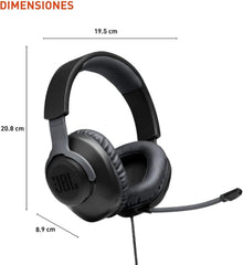 JBL Free WFH Wired Over-Ear Headset with Detachable Microphone - Black Size Small