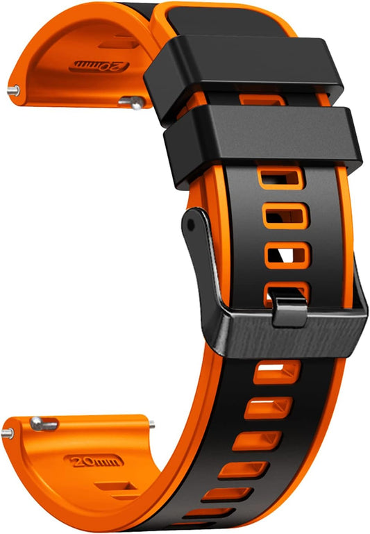 Watch band 18mm 20mm 22mm 2-layer color silicone watch band waterproof belt (no tools required, easy to replace)