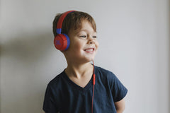 JBL JR310 Kids Headphones with Volume Control / Customized Stickers / Remote Control Microphone / Red / Blue 2021 Model JBLJR310RED