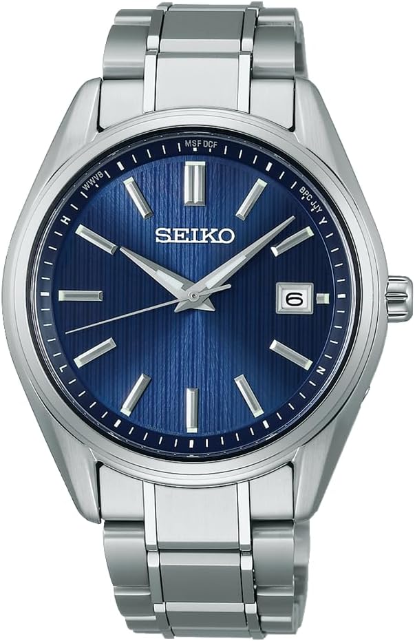 S-Series Titanium Solar Radio Watch, silver/blue, Bracelet Type
