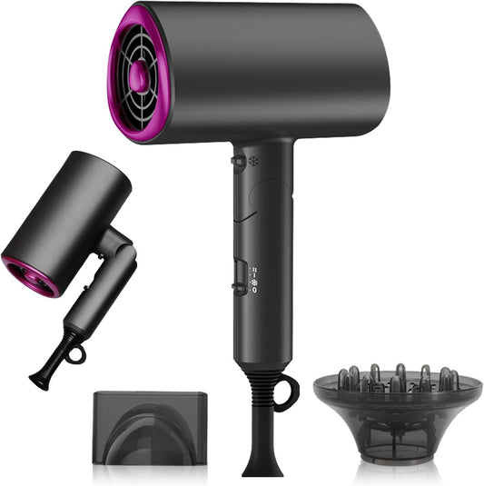 Lumiara Hair Dryer, Lightweight   Compact Type, Large Airflow, Quick Drying, Popular Ranking, High Concentration Negative Ions, Hair Dryer, 1600 W, Constant Temperature of 124F (57C), Cold and Hot Air, Nozzle, Lightweight, 16.9 oz (480 g), Storage