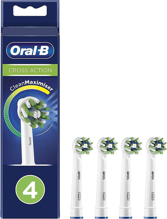 Braun Oral B EB50RB-4EL Replacement Brush, Multi-Action Brush, CROSS ACTION, 4 Pieces