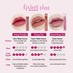 ETUDE Glow Fixing Tint Moment/Lip Tint/Lipstick/Glossy Finish/Highly Moisturizing/3.8g/Clione Lip