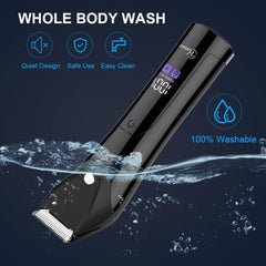 Hatteker Professional Electric Groin Hair Trimmer Belt Bottom Trimmer Pubic Hair Ball Shaver Body Groomer for Men Men Hygiene Razor IPX7 Waterproof