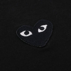 PLAY COMME des GARCONS MENS BLACK HEART WAPPEN LS TEE Long Sleeve T-shirt, Black