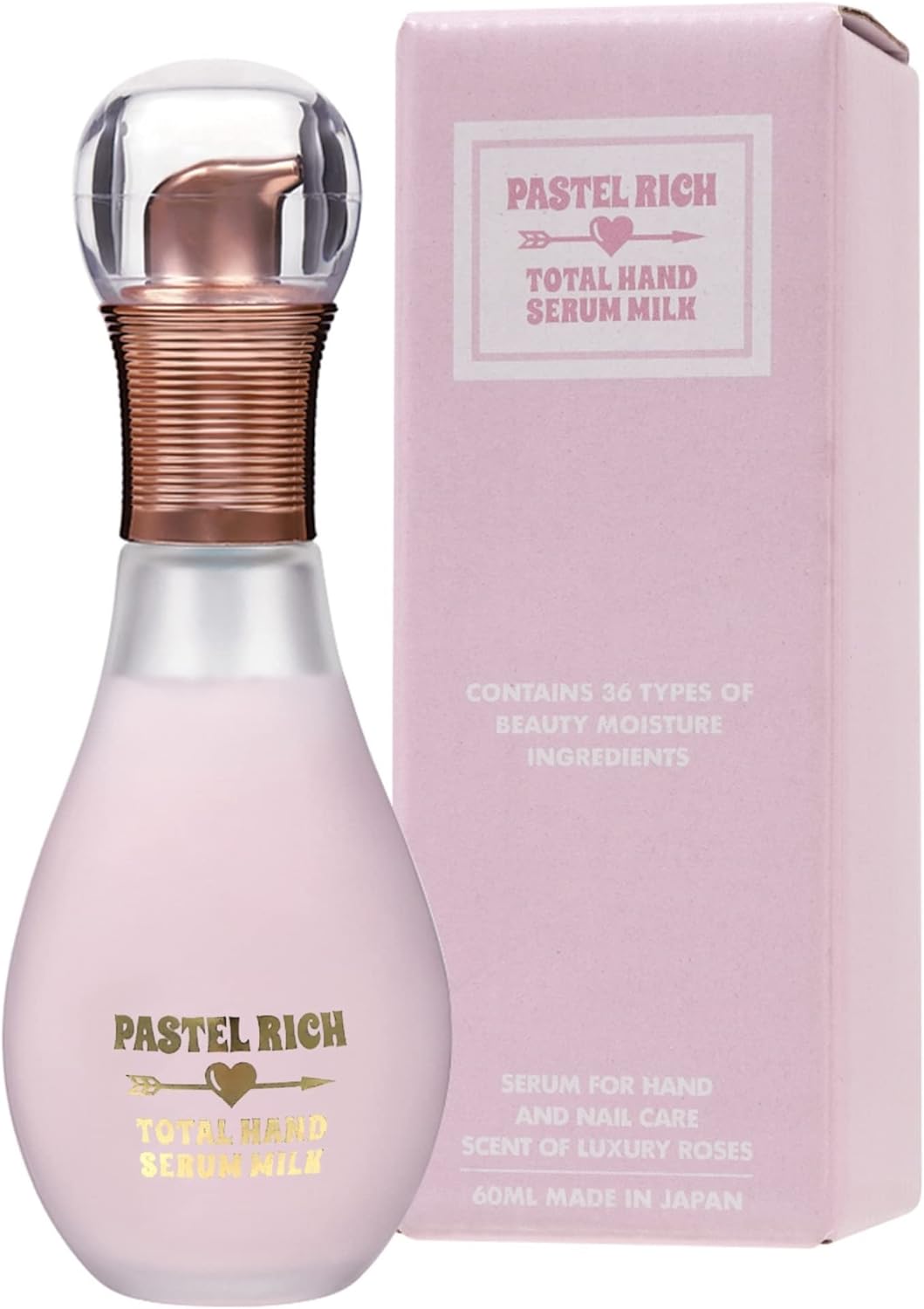 Pastel Rich Total Hand Serum, Hand Cream, Can Be Used All Year, Smooth Type, Formulated with 36 Beauty Moisturizing Ingredients, Non-stick, Hand Cream, Nail Oil, 2.1 fl oz (60 ml)