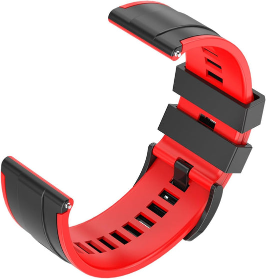 Silicone Watch Band, 20mm 22mm Waterproof Rubber Sport Watch Strap, Two-Tone Silicone Strap, Easy Replacement Without Comfortable Tools