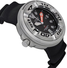 Model No. bj8050-08e Men's Eco-Drive WR300 Professional Diver Black Rubber Strap Foreign Model Wristwatch