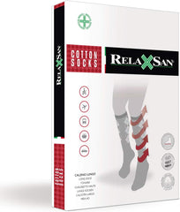 Relaxant 820B Cotton Support Compression High Socks 18-22 mmHg with Patterned Sole