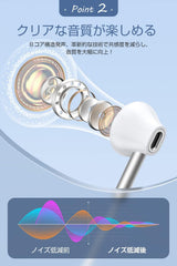 Venteland Earphones, Wired Earphones, Microphone Included, 0.1 inch (3.5 mm) Jack, Noise Reduction, Volume Adjustment, Calls, iPhone Earphones, Remote Control, In-Ear Earphones, Lightweight, Compatible with Many iPads, Android, PC, IOS Devices, White