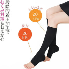 Elastic Stockings for Women, Compression Socks, Socks, Stockings, Compression, Foot Care, Cold Protection, Large Size, Black (26hPa-40hPa)