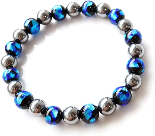 Terahertz Ore x Firefly Glass Bracelet, Blue, 0.3 inches (8 mm), 24 Tablets, Power Stone, Stone