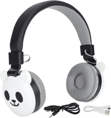 Kids Headphones, Cute Animal Style Kids Wireless Headphones Gaming Headset with Mic Suitable for Cell Phone Tablet PC Laptop (Less Panda)