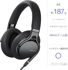 Sony Headphones MDR-1AM2 B: Hi-Res Sealed Foldable Cable Detachable/Balanced Connection Φ4.4 Cable Included Remote Control/Mic Included 2018 360 Reality Audio Certified Model Black MDR-1AM2 B