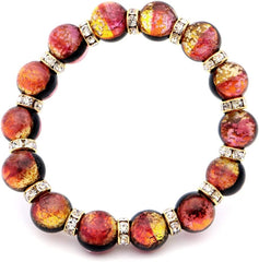 Sparkling Firefly Glass Bracelet, Kerama, Sunset, Orange, Sparkling, Men's, Women's, Okinawa, Souvenir, Power Stone