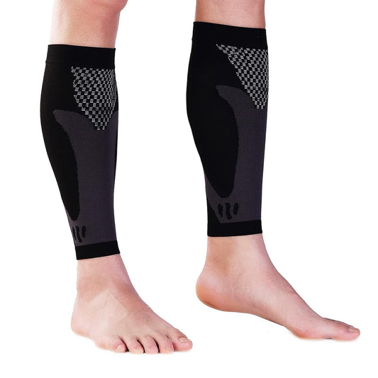 Amazon Exclusive Brand Calf Supporter Compression Supporter 3 Stage Compression Compression Running Jogging Cycling Outdoor Protection Compression Baseball Walking Unisex (L, Black)