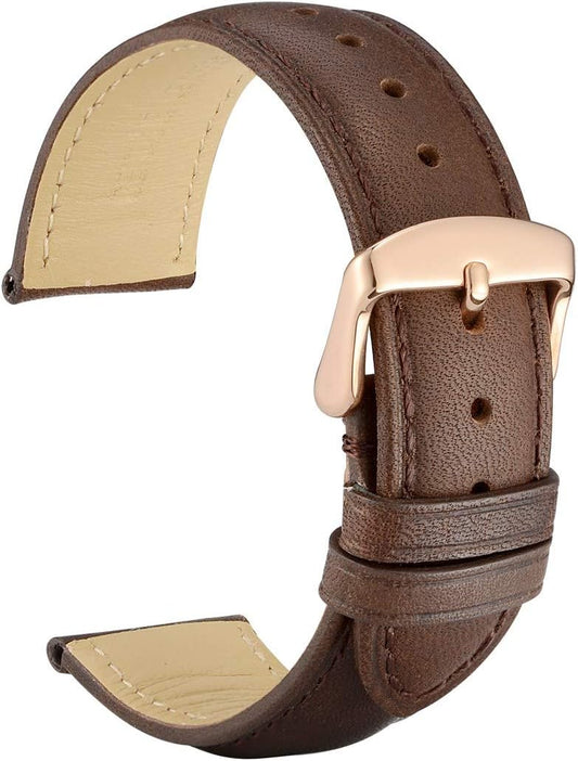 Leather Watch Band 14mm 16mm 18mm 19mm 20mm 21mm 22mm 23mm 24mm Vintage Leather Watch Band Rose Gold Buckle