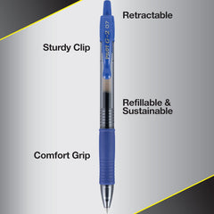 G2 Gel Roller Ball Pen, Retractable, Refillable, Blue Ink, 0.7mm Fine, Dozen (並行輸入品)