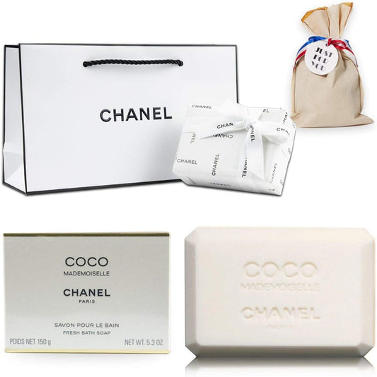 Set Item Gift Wrapped, CHANEL Chanel, Genuine Domestic Product, COCO MADEMOISELLE SAVON POUR LE BAIN FRESH BATH SOAP Coco, Mademoiselle Savon, Fresh Bath Soap, Includes Chanel Shop Bag, Soap, Body Soap