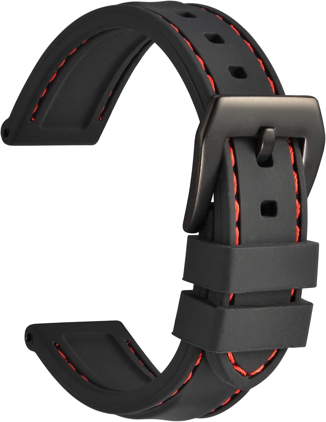 Silicone Rubber Watch Strap, 0.7 inches (18 mm) / 0.8 inches (20 mm) / 0.9 inches (22 mm) / 0.9 inches (24 mm) Thick, Completely-Waterproof Replacement Watch Strap, Rubber Watch Strap, Silicone
