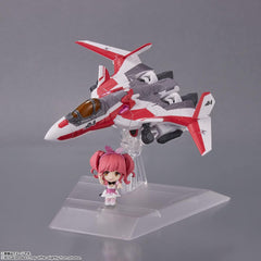 TINY SESSION Macross Δ VF-31C Siegfried (Mirage Farina Genus Machine) with Makina Nakajima, Approx. 3.9 inches (100 mm), PVC   ABS Pre-painted Action Figure