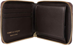 SA7100 Bifold Wallet, Round Zipper, Classic, Brown, Braun