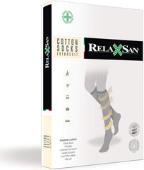 Relaxsan 820M Cotton Support Compression High Socks, Milk Fiber, 0.7 - 0.9 inches (18 - 22 mm) Hg