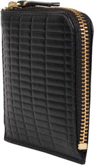 SA3100BK BRICK WALLET Wallet, Mini Wallet, Men's, Women's, L-Shaped Zipper, Genuine Leather, Black, Black