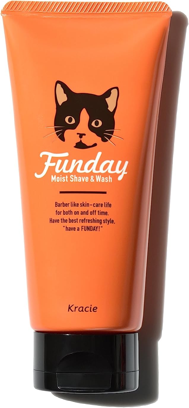 FUNDAY Moist Shave   Wash Men's Skin Care, Shaving, Dense Foam, Facial Cleansing Foam, 4.6 oz (130 g)