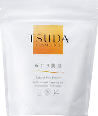 TSUDA COSMETICS Meguri Beautiful Skin Bath Powder 14.8 oz (420 g) Carbonated Powder with Measuring Spoon