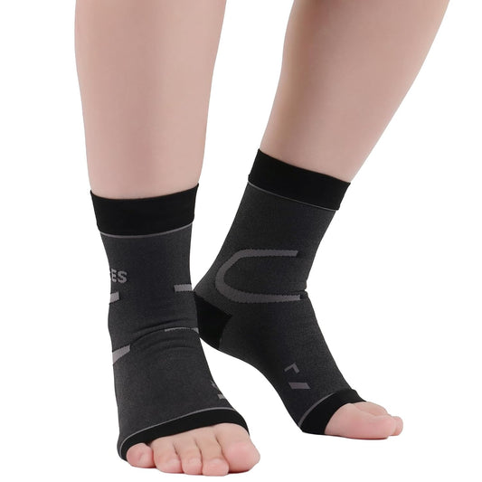 ARES Plantar fascia supporter, ankle supporter, ultra-thin ankle sleeve, arch supporter, 1 pair 2 pieces x 1, heel supporter, sports runner, arch (black, S: 22-24cm)