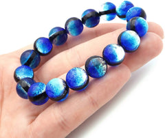 Yonaguni Blue Firefly Glass 12mm Luminous Bracelet, Okinawa Souvenir, Yonaguni Island