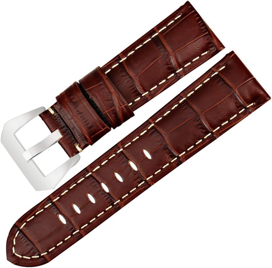 Panerai Replacement for Panerai 20/22/24/26mm Watch Leather Strap Crocodile Embossed Leather Band Watch Smart Watch Replacement Strap