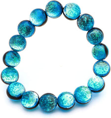 HATERMA BLUE FIREL GLASS 0.5 inch (12 mm) Glowing Bracelet Okinawa Souvenir Haiterumajima