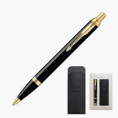 PARKER PARKER Ballpoint pen IM Black GT Medium oil-based with a pen sheath GIFT BOX SET authorized imports 1975638 V1d