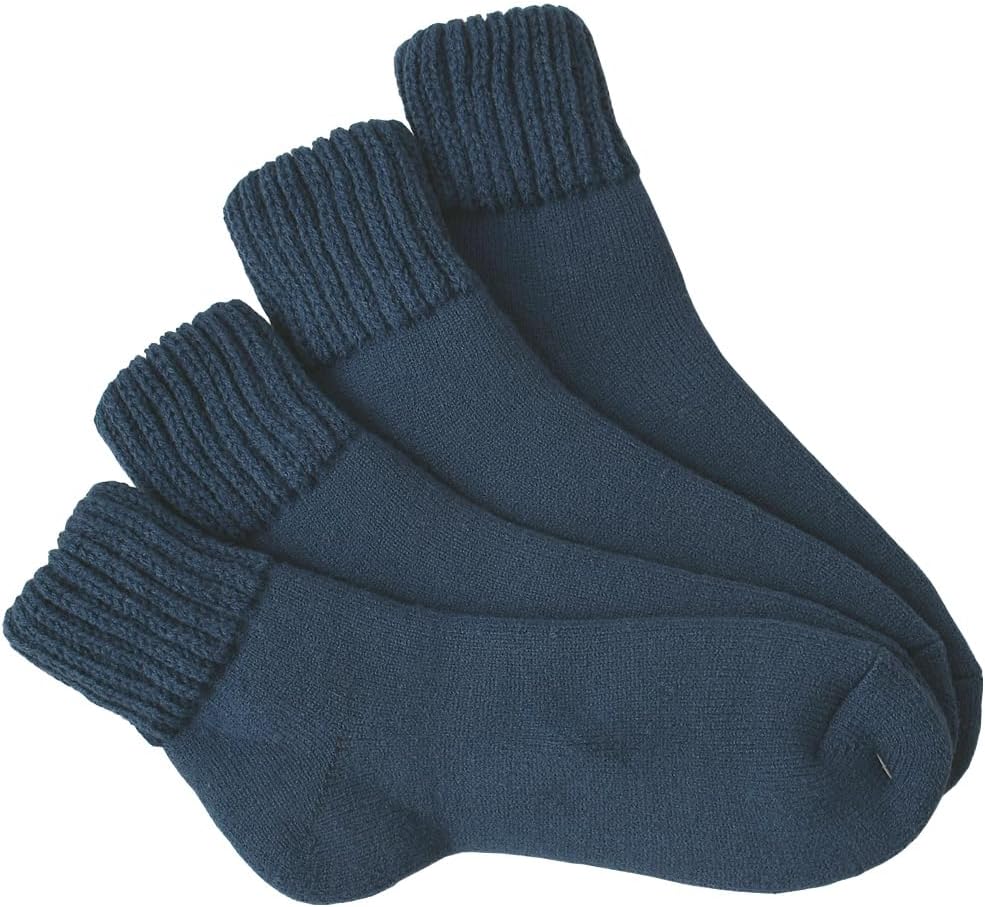 Hokaron Men's 2-Piece Socks, Thick, Warm, Short Length, Fleece-Lined, Heat Generating, Cold Protection, Gentlemen, Set of 2 Pairs