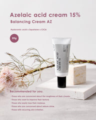 KisoCare Azelaic Acid 15% Cream Hyaluronic Acid x Squalane x CICA Balancing Cream AZ 0.7 oz (20 g)