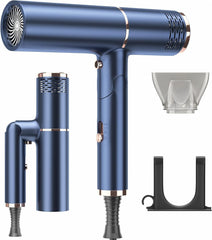 Dryer Popularity Ranking Quick Dry Large Air Volume Negative Ion 3 Level Adjustment 1400W 57℃ Constant Temperature Hair Dryer Salon Grade Overheat Protection Nozzle Included Ultra Light Foldable Compact For Home/Travel/Business Trips (Blue)