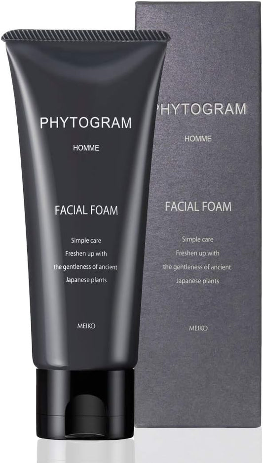 Men's Facial Foam, 3.5 oz (100 g), Botanical Facial Cleansing Cream, Facial Cleanser, Moisturizing, Made in Japan, Phytogram