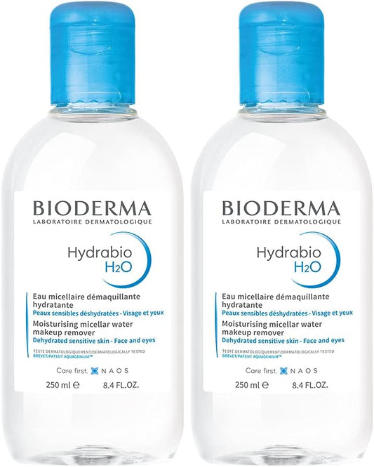 Bioderma H2O 8.5 fl oz (250 ml) x 2 Piece Set, Facial Cleansing, Makeup Remover, Cleansing Water, For Sensitive and Dry Skin, No Coloring, Ethyl Alcohol Free, Oil Free, Paraben Free, Weak Acid