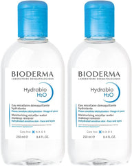 Bioderma H2O 8.5 fl oz (250 ml) x 2 Piece Set, Facial Cleansing, Makeup Remover, Cleansing Water, For Sensitive and Dry Skin, No Coloring, Ethyl Alcohol Free, Oil Free, Paraben Free, Weak Acid