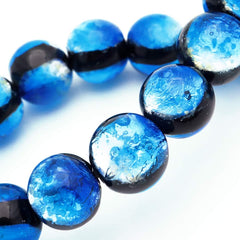 Yonagni Blue Firefly Glass 0.3 inch (8 mm) Glow Bracelet, Okinawa, Souvenir, Onaguni Island