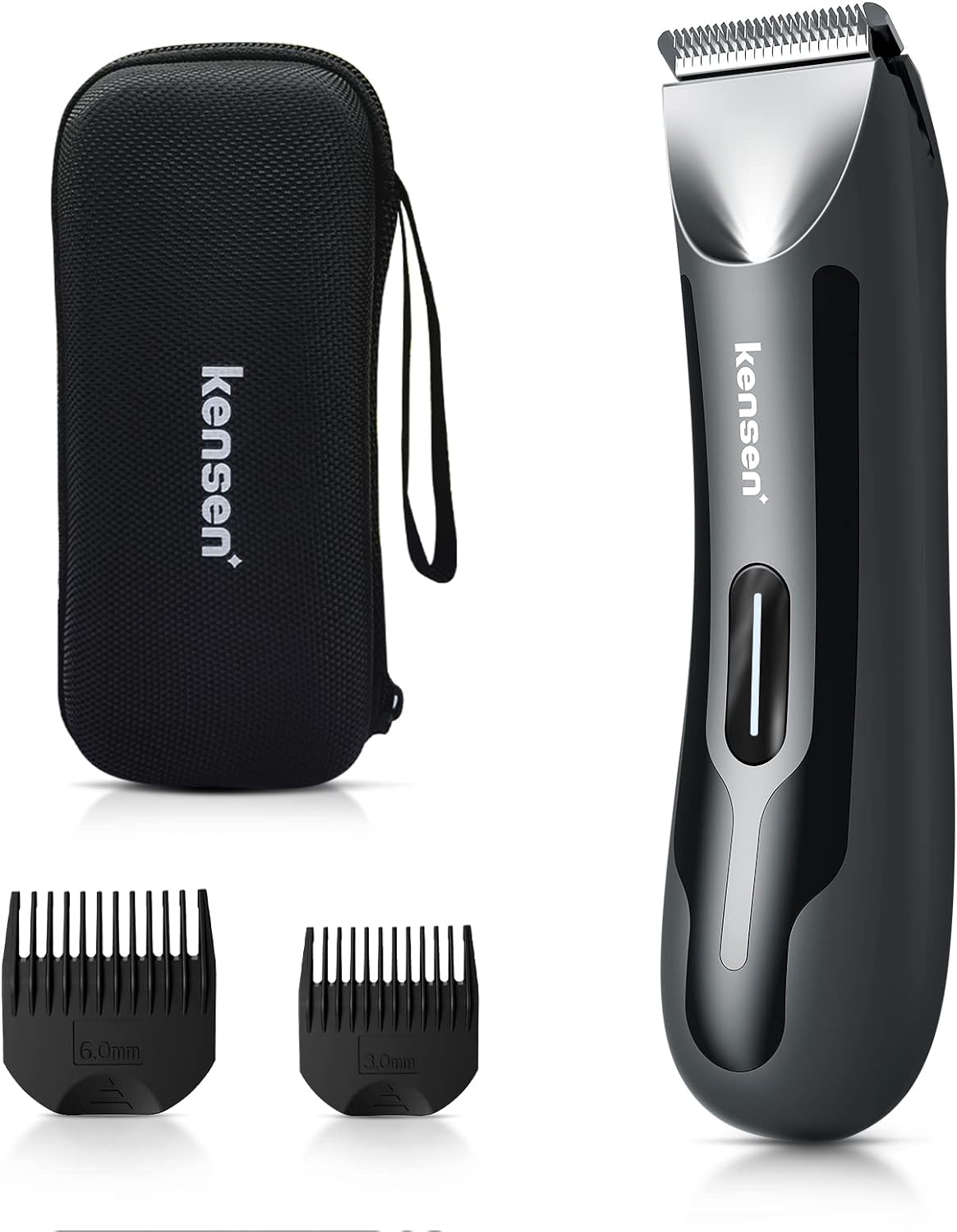 kensen Body Shaver, VIO Shaver, Beard Trimmer, IPX7 Fully Waterproof, Electric Clipper, Hair Cutter, Includes LED Light, Length Adjustable, Unwanted Hair Treatment, Full Body Application, Bath Shaving, Washable, Green