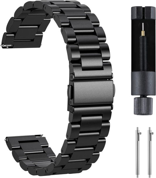 Watch Band, Strap 0.7 inch (18 mm), 0.8 inch (20 mm), 0.9 inch (22 mm), Stainless Steel, Watch Strap, 0.7 inch (18 mm), 0.8 inch (20 mm), 0.9 inch (22 mm), Replacement Strap, Metal Strap, Adjustment Tool Included, Gift