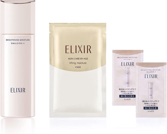 Elixir Brightening Emulsion Moisturizing + Elixir Lift Moist Mask + Elixir Brightening Lotion Milky Lotion Sample Included